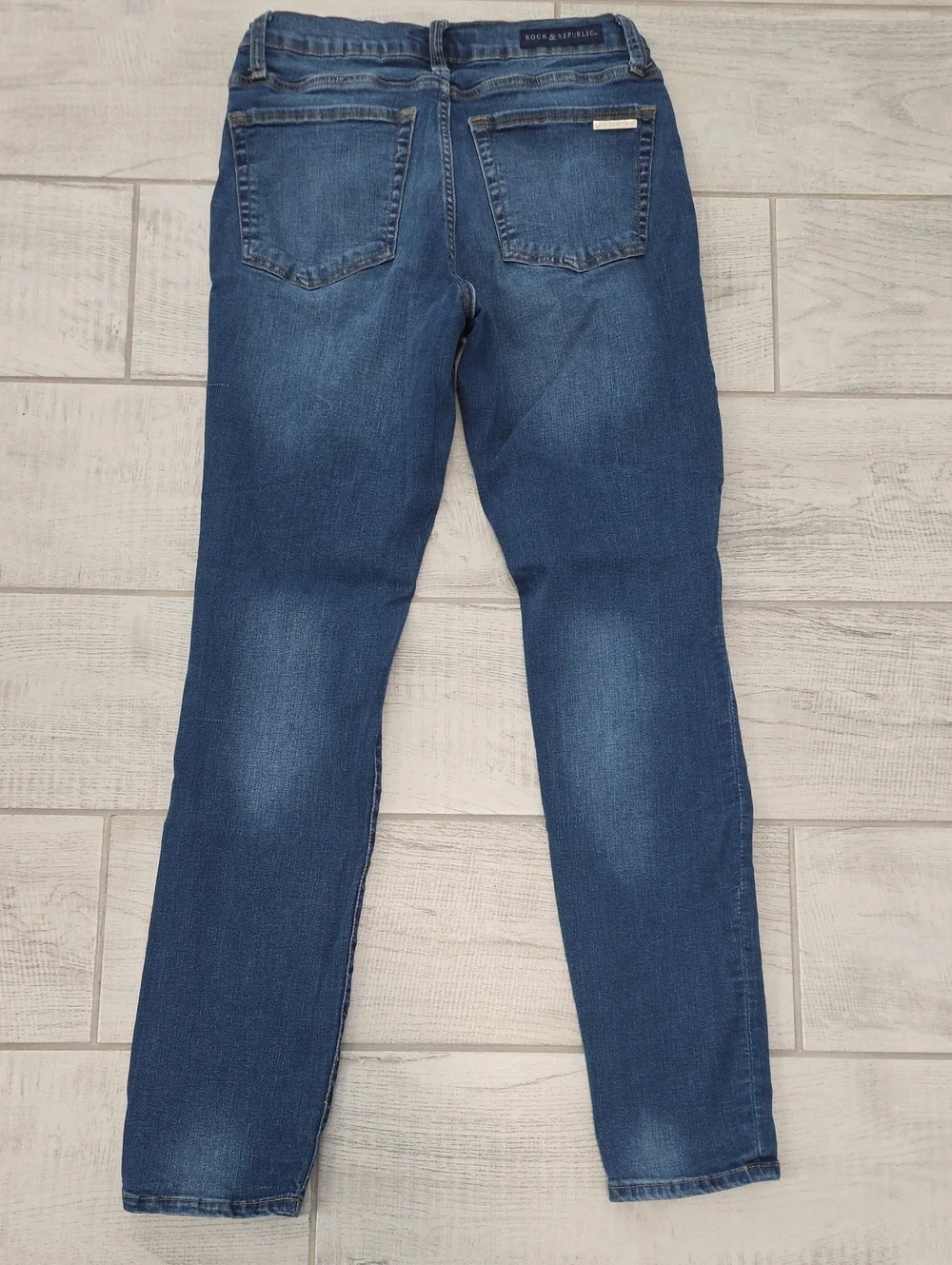Rock & Republic Berlin Skinny Jeans Women's Size 14 Medium Wash Stretch Denim